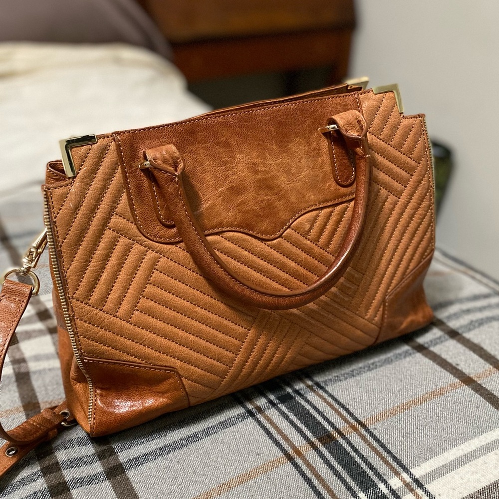 Rebecca Minkoff Cognac Tan Quilted Satchel